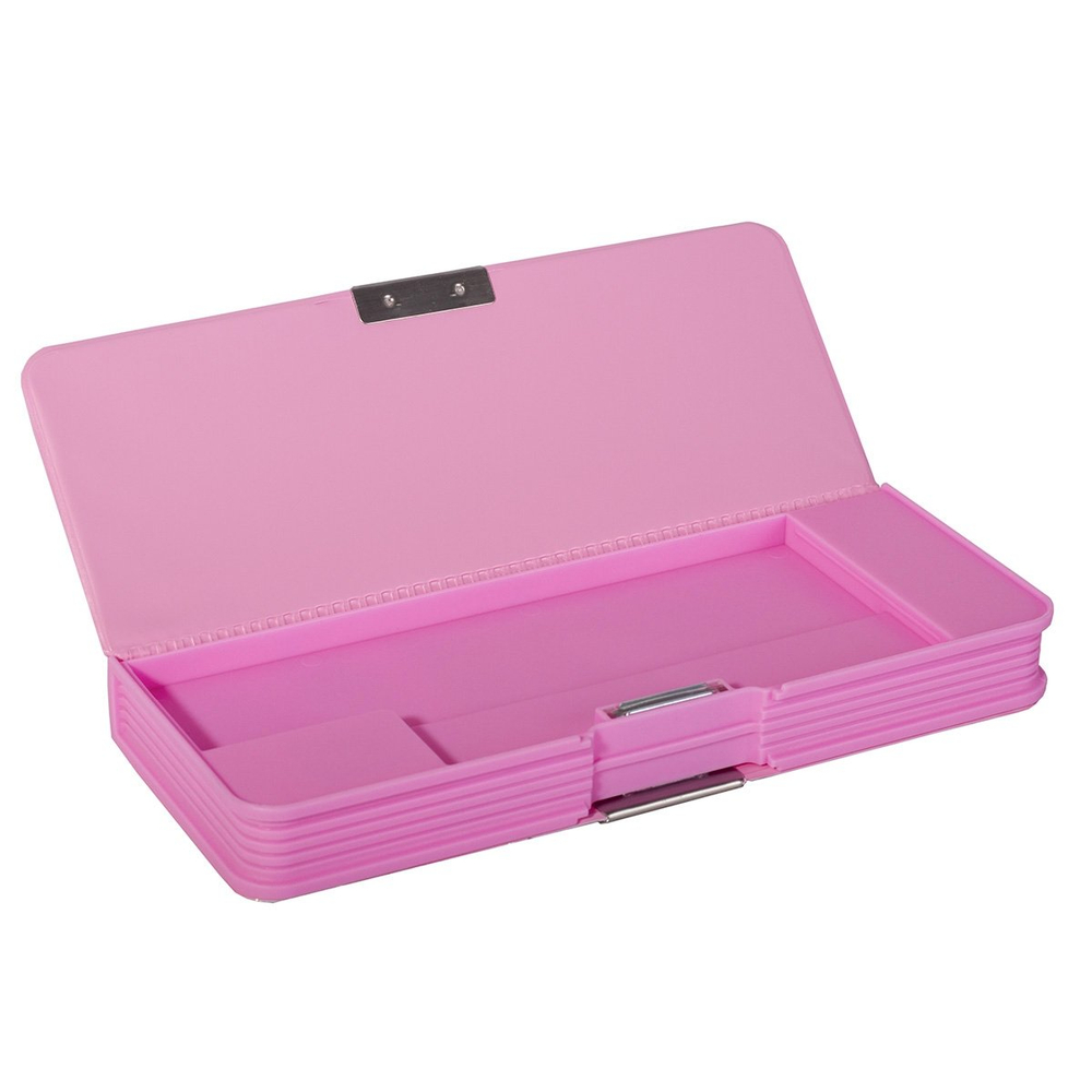 Пенал 2 отделения Alingar, пластик/пвх, точилка, 85 х 230 мм, "Единорог", розовый