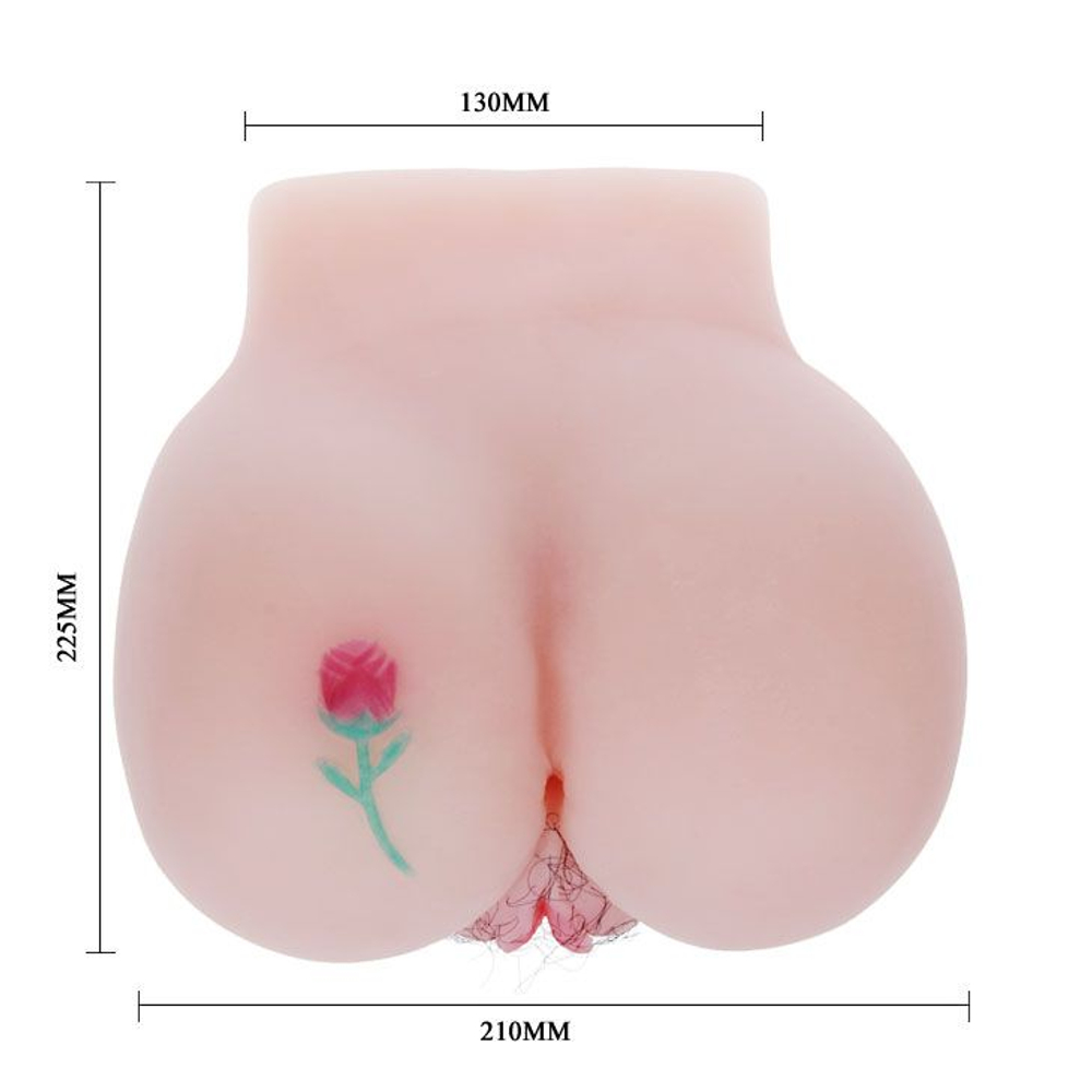 Тугой анус и вагина с вибрацией (Цвет: телесный)