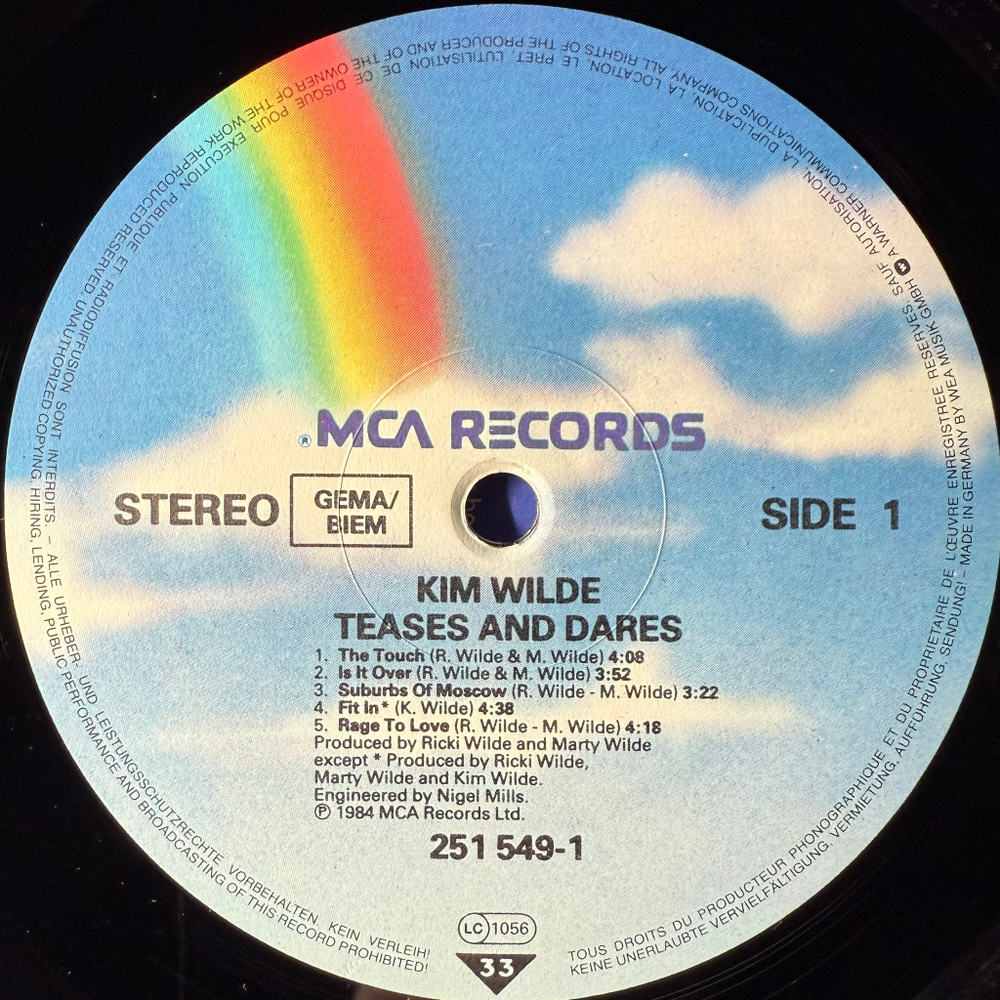 Kim Wilde ‎– Teases & Dares (Германия 1984г.)