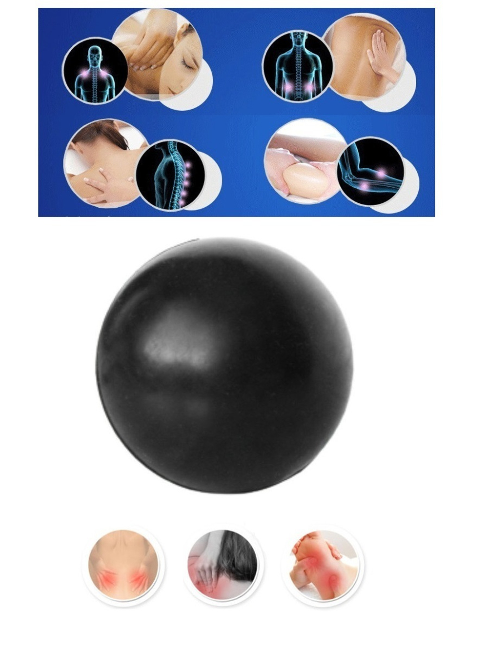 Watermelon Мяч массажный твердый резиновый жесткий для МФР 6 см