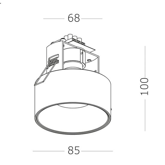 ST260.508.01 Св-к встр. Белый GU10 1*50W IP20 D85xH104 220V Без ламп Накладные светильники
