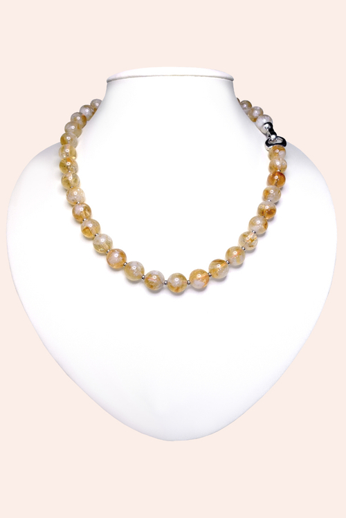 Бусы из шариков цитрина диаметром 10 мм