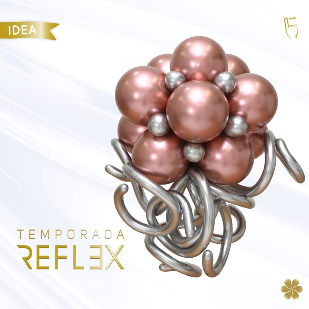 Шар (12"/30 см) Reflex, Зеркальный блеск, Розовое золото (968), хром 50 шт.