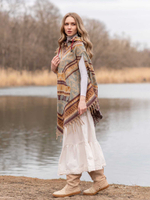 пончо женское с капюшоном