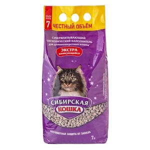 Наполнитель для кошачьего туалета, Сибирская Кошка "Экстра", для длинношерстных, комкующийся