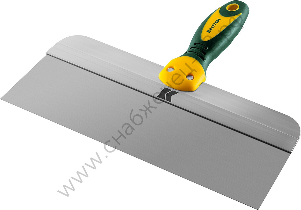 KRAFTOOL 300 мм, широкое полотно алюминиевая направляющая двухкомпонентная ручка, нержавеющий, Фасадный шпатель (10036-300)