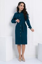 Платье-рубашка В большом городе (сине-зеленое) П12798М LT Collection