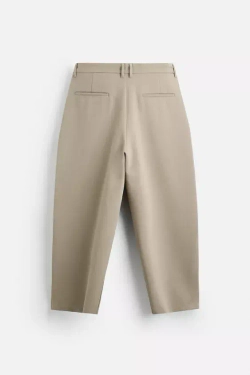 ZARA БРЮКИ СВОБОДНОГО КРОЯ СО СКЛАДКАМИ, СВЕТЛЫЙ РЫЖЕВАТО-КОРИЧНЕВЫЙ