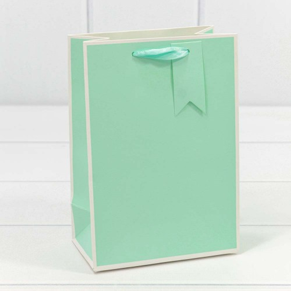 Пакет подарочный 14х20х8см Премиум однотонный в рамке (Микс)