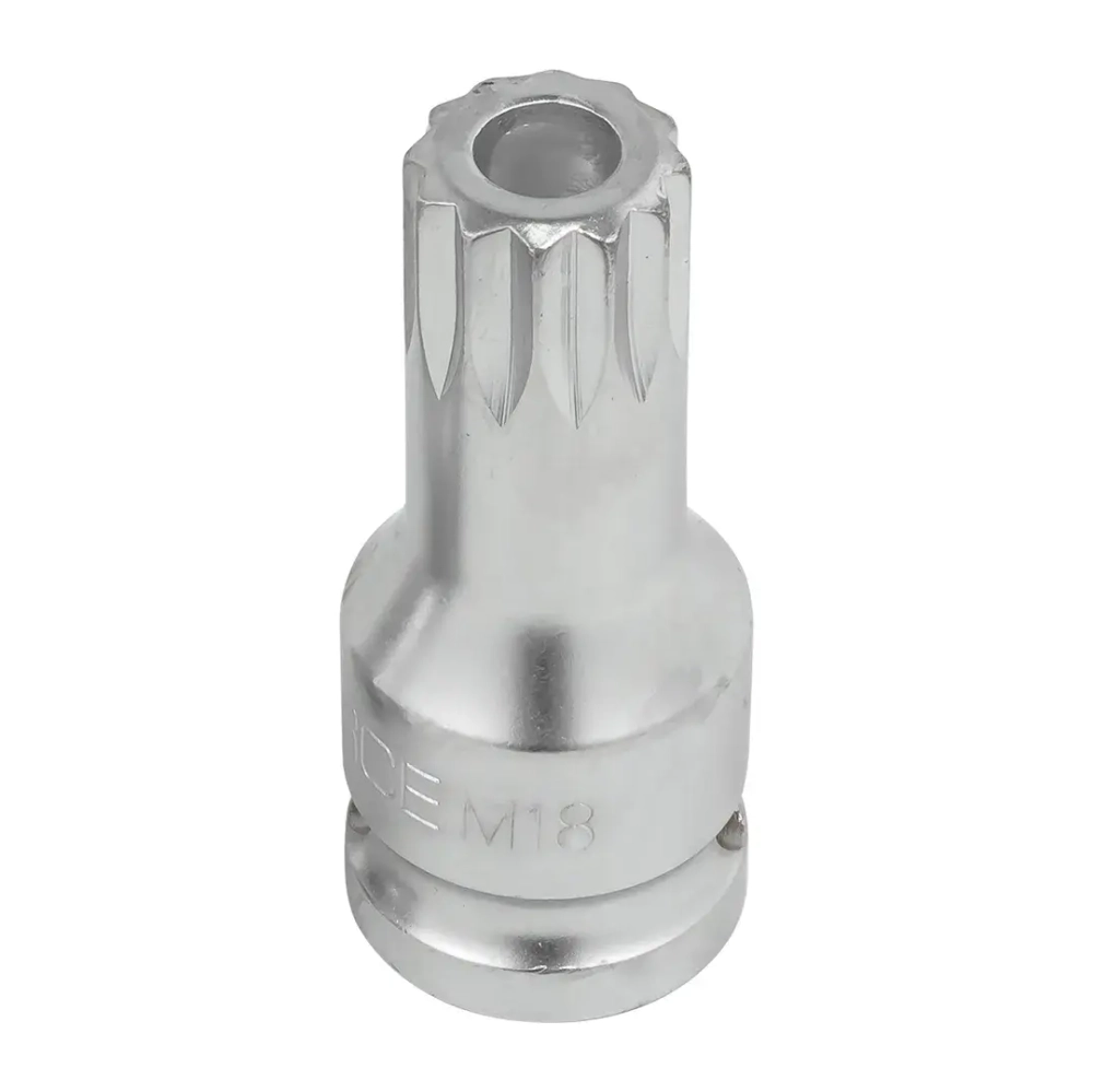 Головка-бита SPLINE с отверстием M18 (L-60мм)1/2'' RockForce##Rock FORCE RF-24806018B