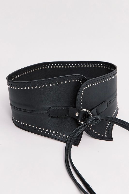 Пояс корсет, на шнурках, черный