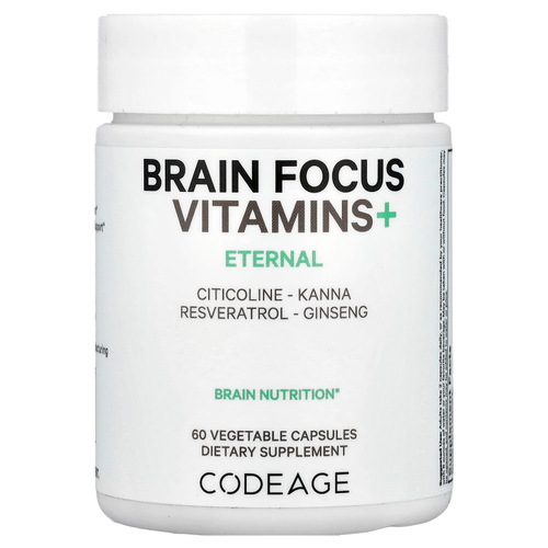 Codeage, Brain Focus Vitamins +, 60 растительных капсул