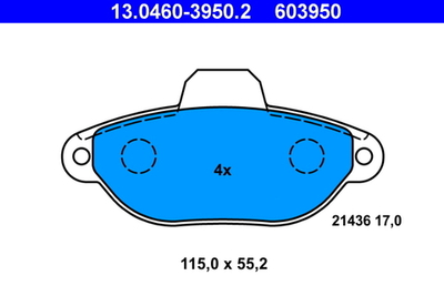 ATE - 13046039502-ATE - Brake Pad Set, disc brake