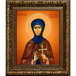 Феодосия Константинопольская преподобномученица, дева. Икона на холсте.