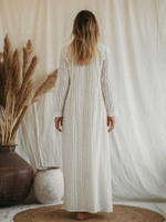 Платье макси из прошвы (белое)