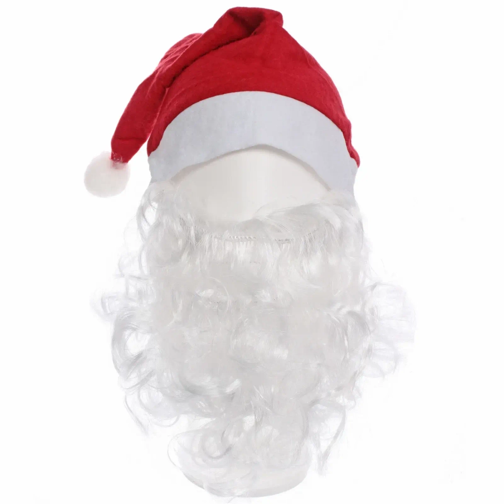 Карнавальный аксессуар «Борода Деда Мороза с колпаком»