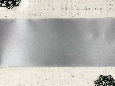Лента атласная, ш. 10 см, серый