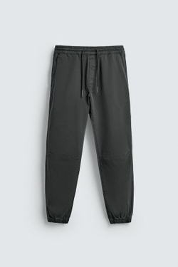 ZARA ЗАУЖЕННЫЕ БРЮКИ-ДЖОГГЕРЫ, ТЕМНО-СЕРЫЙ