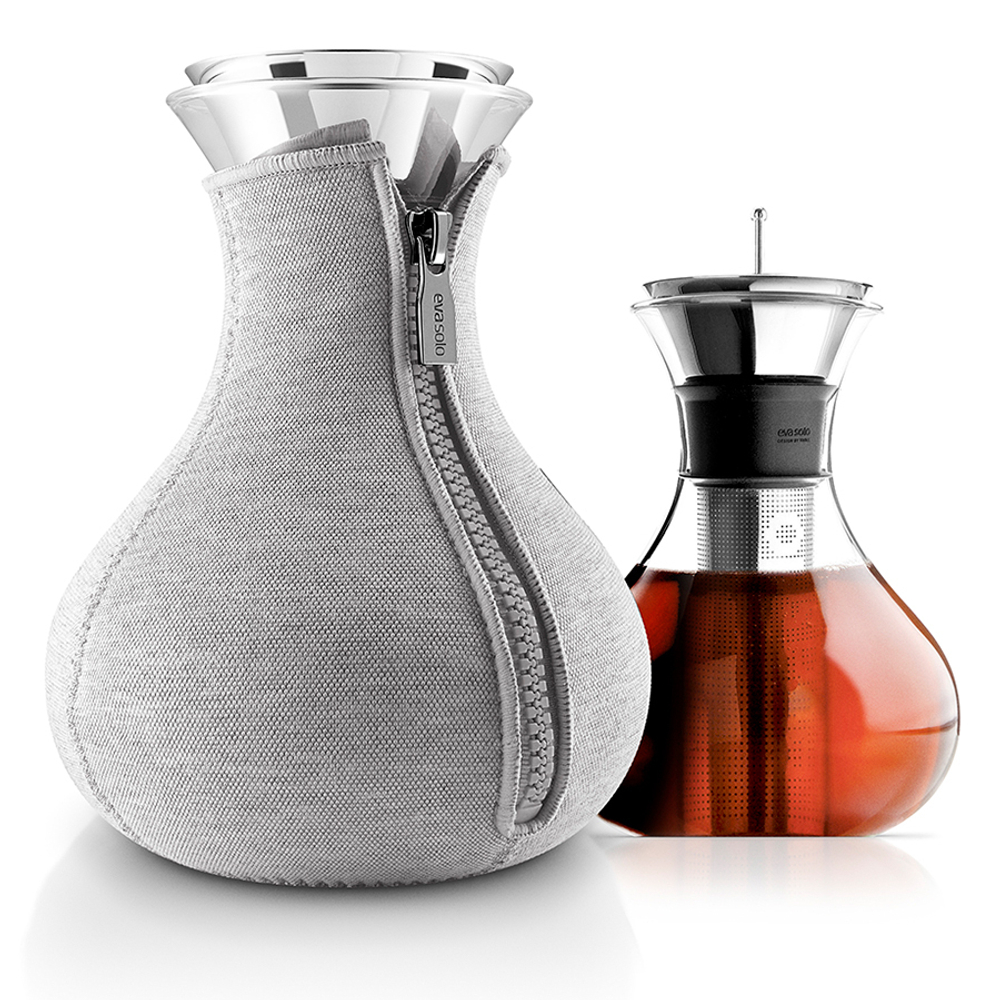 Чайник заварочный tea maker в неопреновом текстурном чехле, 1 л, светло-серый