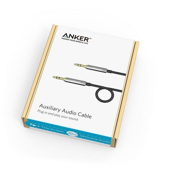 Кабель Anker Auxiliary AUX 3.5 мм 1.2 м (A7123H12) Black/Черный