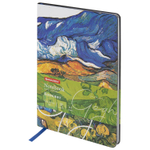 Блокнот А5 (143x210 мм) BRAUBERG VISTA "Van Gogh" под кожу гибкий срез фольга 80 л. (2 штуки в упаковке)