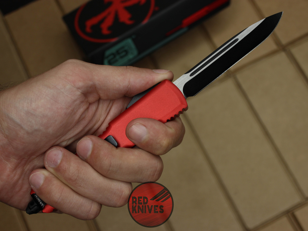 Нож Microtech Ultratech S/E - красная рукоять, стандартный черный клинок + запчасти RK-352