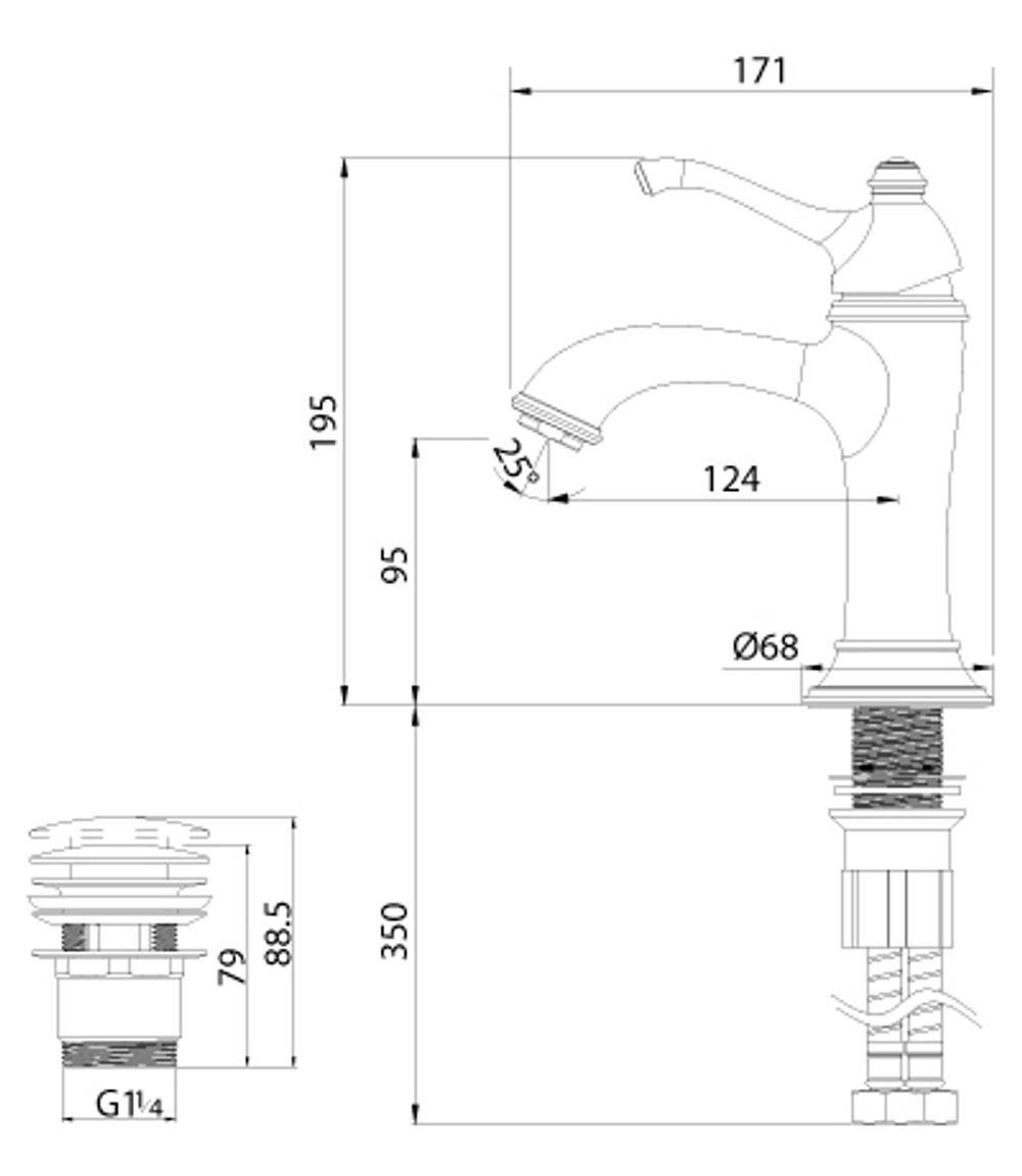 Смеситель для умывальника монолитный LEMARK GREEK – LM5506GG