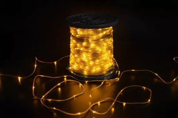 Светодиодная гирлянда Краса 200 м., 2000 LED, 24V, прозрачный светодиод, теплый белый, статика, прозрачный провод, Teamprof (TPF-CR200-24V-TT/WW)