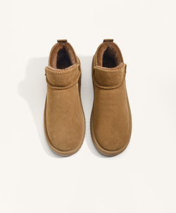 OYSHO Замшевые угги, коричневый