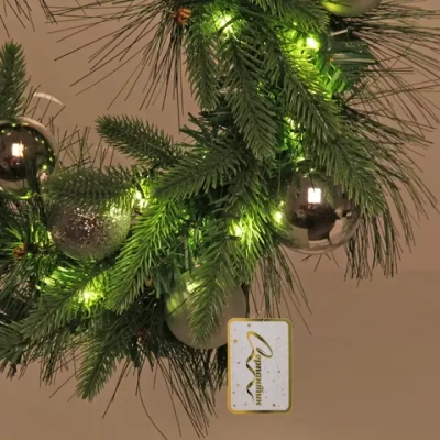 Венок хвойный «Сказочное чудо» d-40 см, ПВХ, литой ПВХ, Серебро