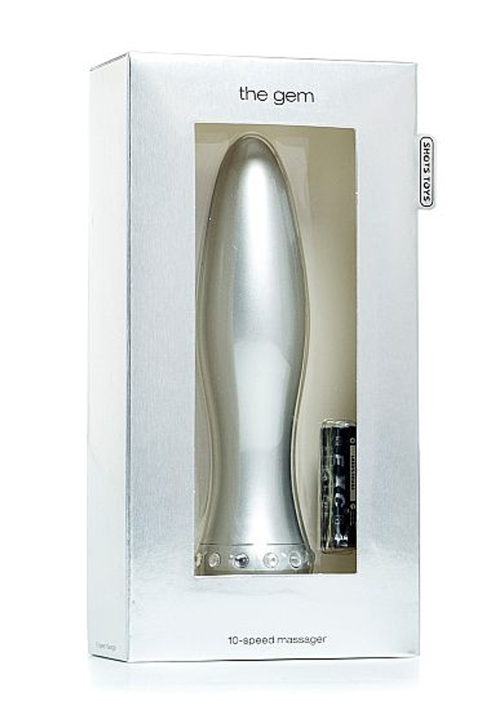 Вибратор-торпеда с кристалликами The Gem Silver - 16,6 см. (Цвет: серебро)