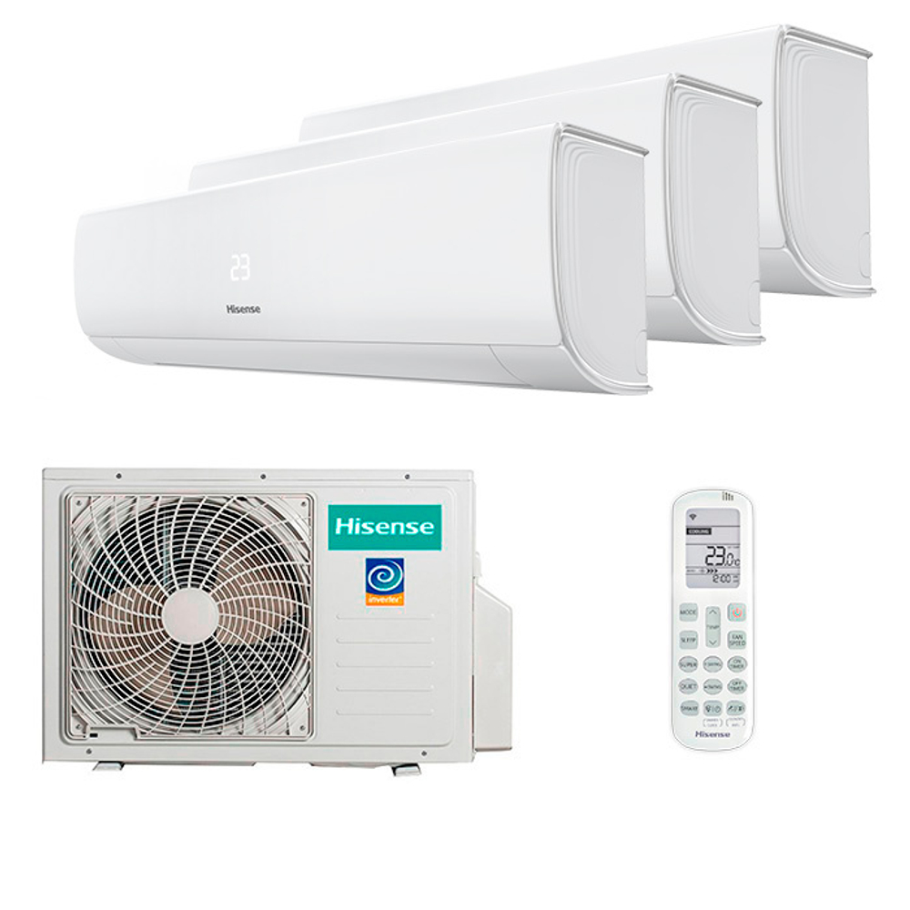 Мультисплит система на 3 комнаты Hisense AMS-07UW4RMRKB00 x 3 / AMW3-18U4RJC