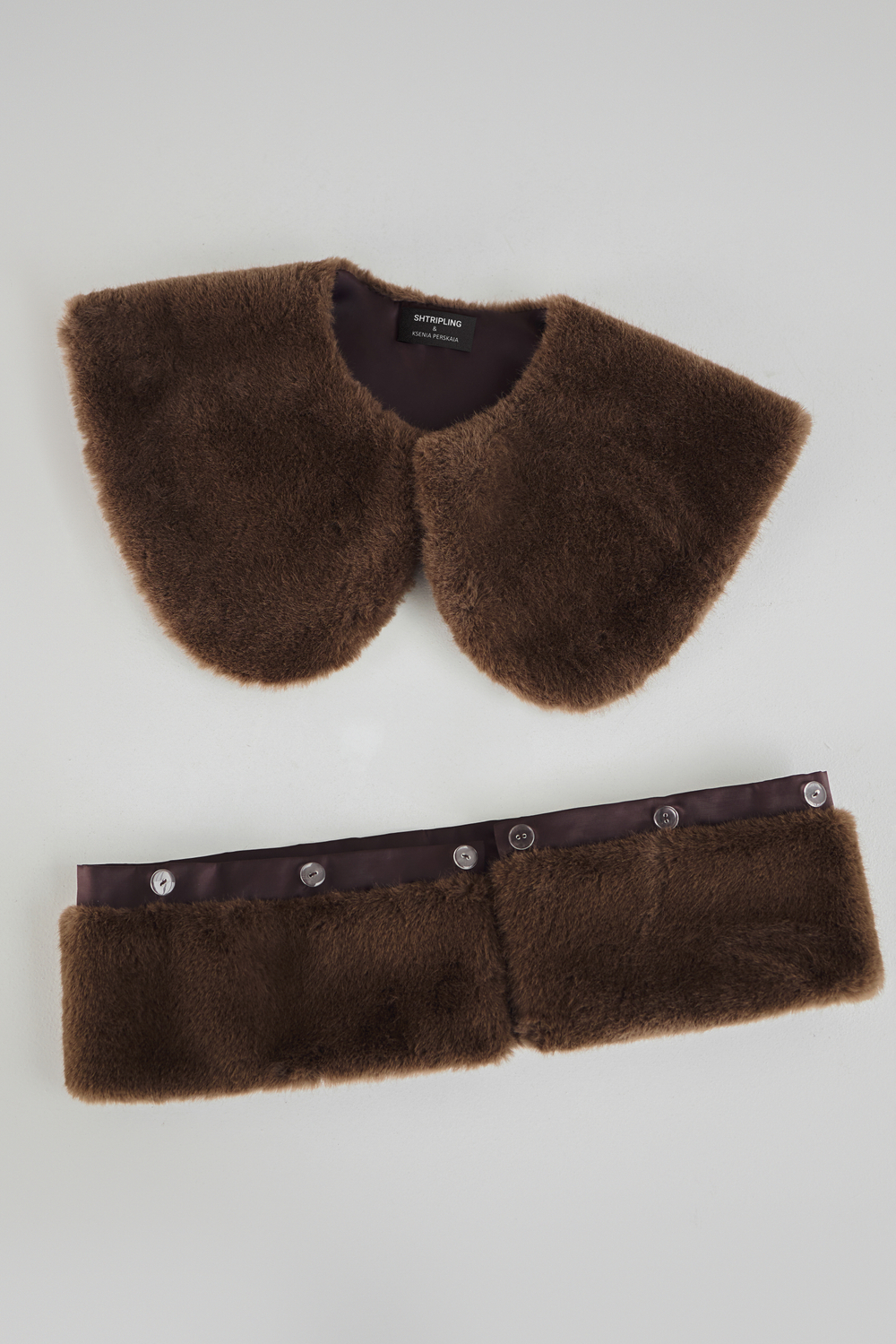 Комплект: жакет из шерсти со съемным воротником и юбка с отстегивающимся мехом