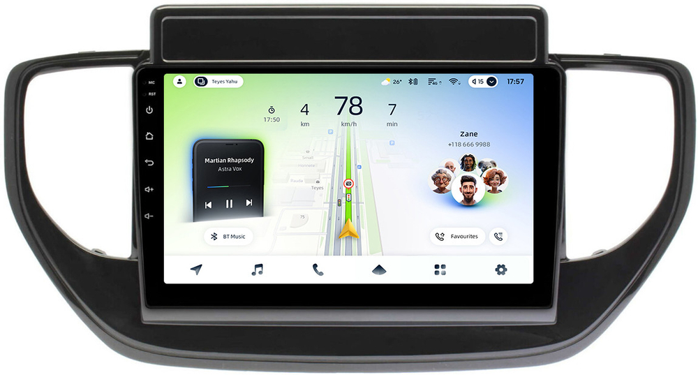 Магнитола для Hyundai Solaris 2 2020-2022 (штатная навигация) - Teyes CC4L монитор 9" IPS на Android 14, Snapdragon 662, CarPlay, 4G SIM-слот