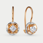 Серьги детские из розового золота 585 пробы с фианитами (арт. 1206528)