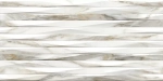 Настенная плитка Alma Ceramica TWU2550EPH24 Euphoria 24.9x50 белая / серая глянцевая / рельефная под мрамор / полосы