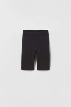 ZARA ОДНОТОННЫЕ ЛЕГГИНСЫ ДЛЯ ВЕЛОСПОРТА, ЧЕРНЫЙ