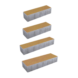 Тротуарная плитка ПАРКЕТ - Листопад гладкий Сахара, комплект из 4 видов плит