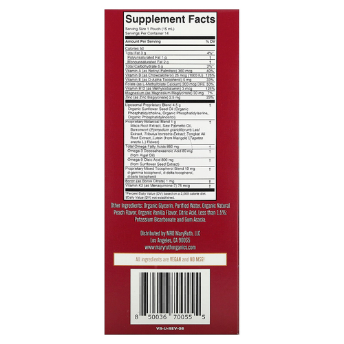 MaryRuth's, мультивитамины с гормональной поддержкой для мужчин от 40 лет, со вкусом ванили и персика, 14 пакетиков по 15 мл (0,5 жидк. унции)