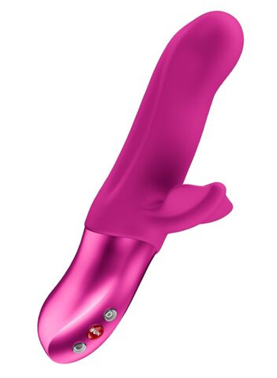 Лиловый вибратор-пульсатор Bi Stronic Fusion - 21,9 см. (Цвет: розовый)