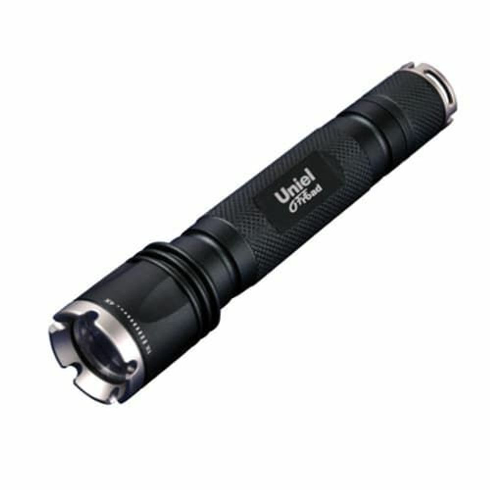 P-ML073-BB Black Фонарь Uniel серии Премиум «Iron domination — 120», алюминиевый корпус, XP-С {Q2} CREE LED, упаковка — цветной короб, 2 х AA в/к, цве