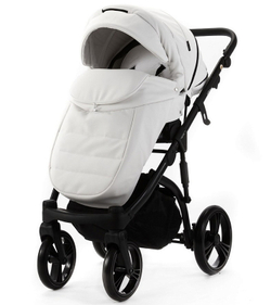 Детская коляска Adamex Lanti Deluxe 2 в 1 LN-SA1 (БЕЛАЯ КОЖА)