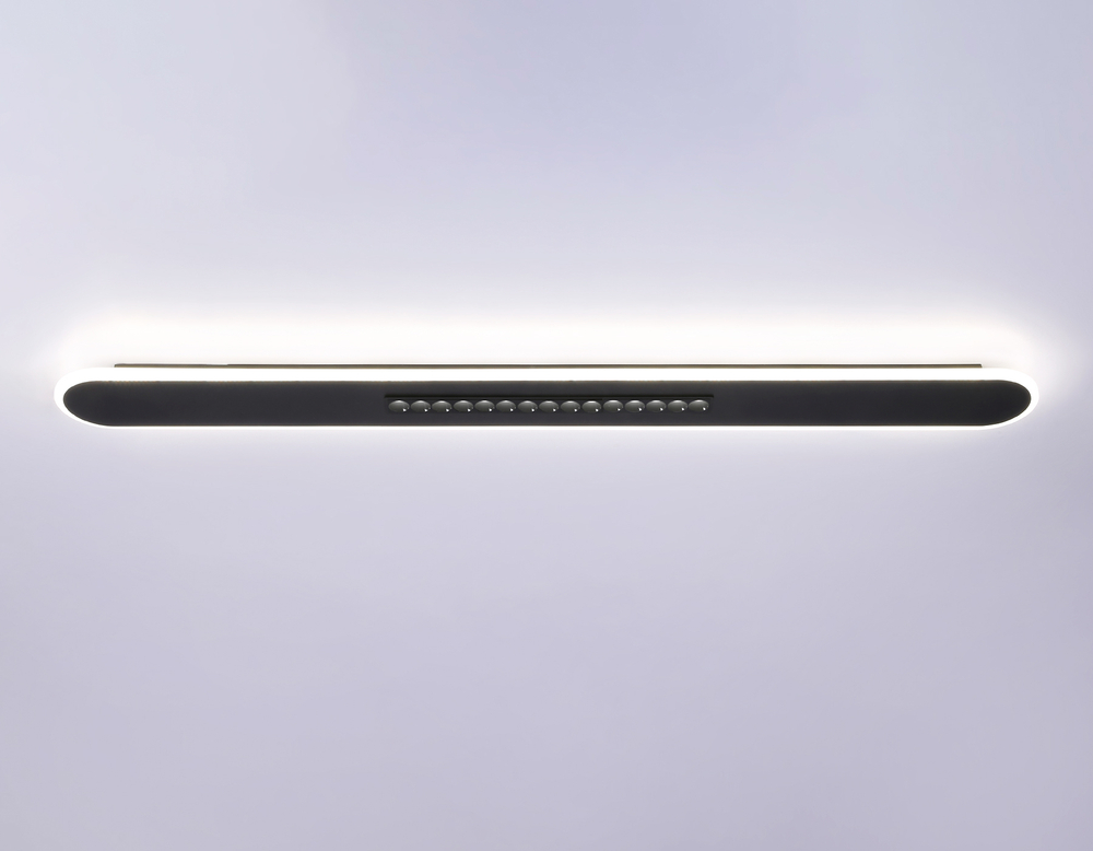 Потолочный светодиодный светильник FL51448 BK черный 70W 3000K-6400K+4200K 1200*125*40 (Без ПДУ)