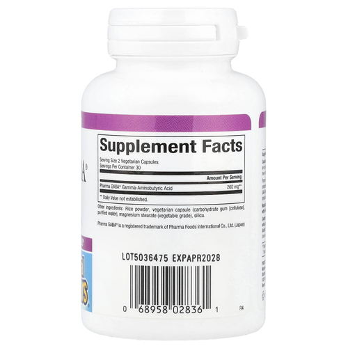 Natural Factors, Stress-Relax®, Pharma GABA®, 100 мг, 60 вегетарианских капсул