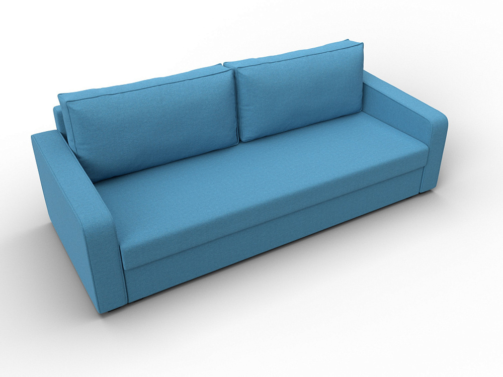 Диван прямой Лига-009, Амур 10 РОГОЖКА голубой