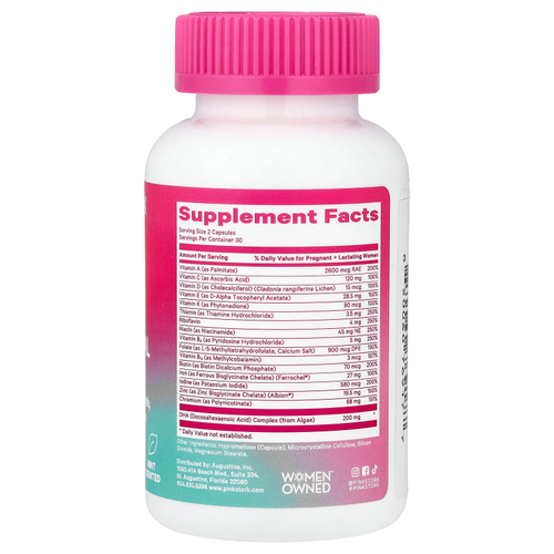 Pink Stork, Total Postnatal + ДГК, мята, 60 капсул