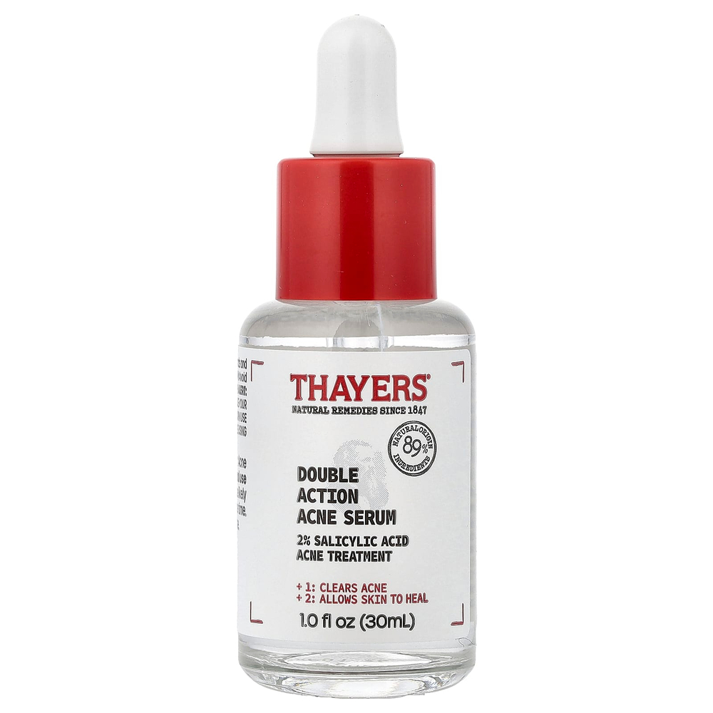 Thayers, сыворотка против акне двойного действия, для кожи, склонной к акне, без отдушек, 30 мл (1 жидк. унция)