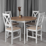 Стул CROSSMAN NEW, Многослойный березовый шпон, 41х40х100 см, white/велюр бежевый