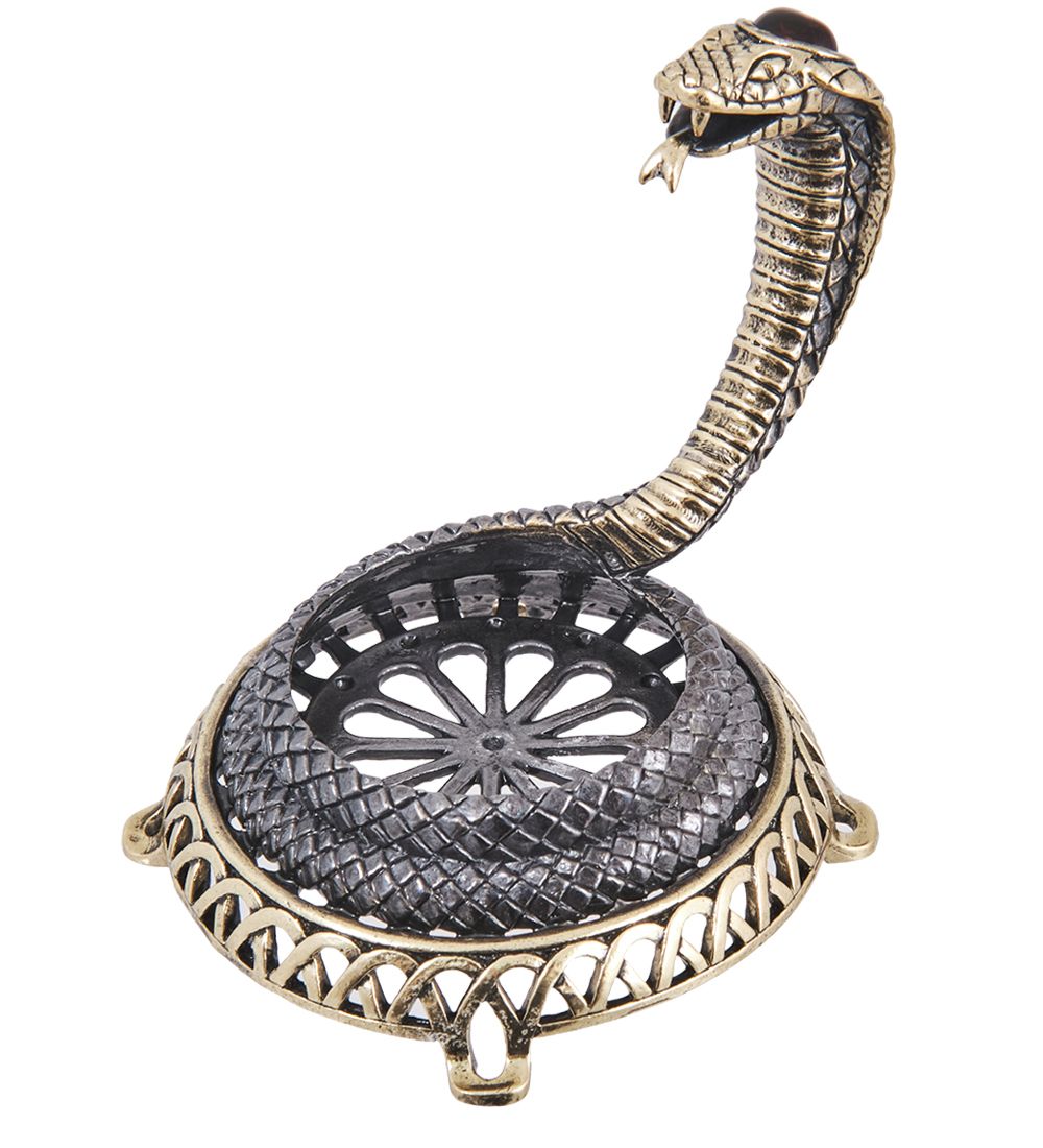 Народные промыслы AM-4020 Подсвечник «Кобра Королевская « (латунь, янтарь)