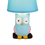 Настольный светильник 1x40Вт E14, керамика/ткань, голубой